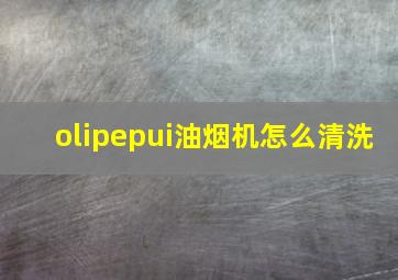 olipepui油烟机怎么清洗