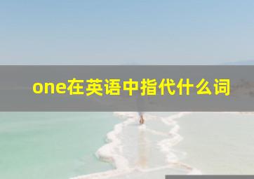 one在英语中指代什么词