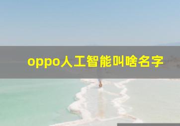 oppo人工智能叫啥名字