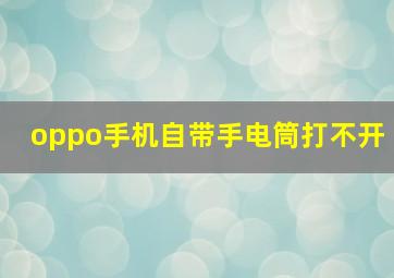 oppo手机自带手电筒打不开