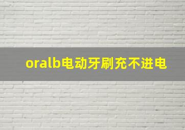 oralb电动牙刷充不进电