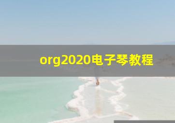 org2020电子琴教程