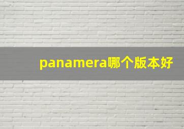 panamera哪个版本好