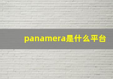 panamera是什么平台