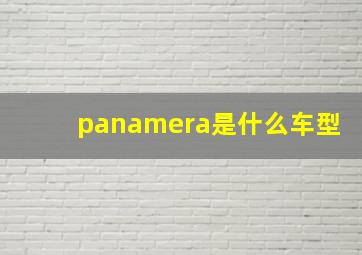 panamera是什么车型