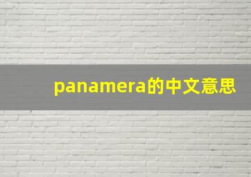 panamera的中文意思