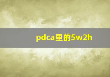 pdca里的5w2h