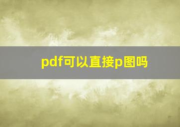 pdf可以直接p图吗