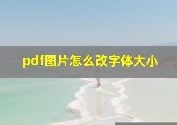 pdf图片怎么改字体大小