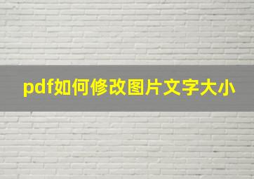 pdf如何修改图片文字大小