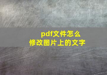 pdf文件怎么修改图片上的文字