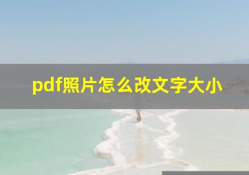 pdf照片怎么改文字大小