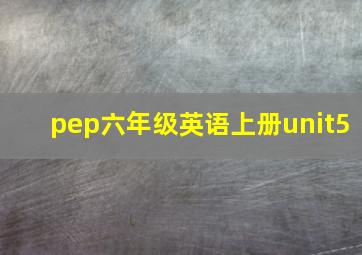 pep六年级英语上册unit5