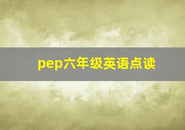 pep六年级英语点读