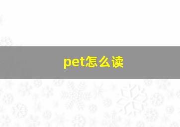 pet怎么读