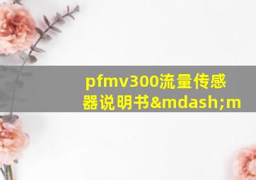 pfmv300流量传感器说明书—m