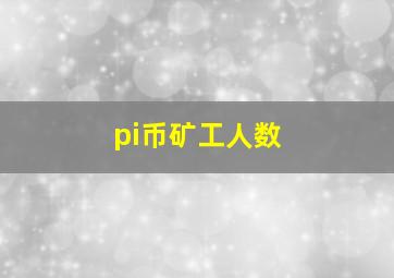 pi币矿工人数