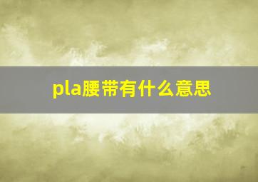 pla腰带有什么意思