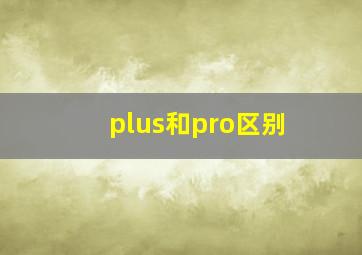 plus和pro区别