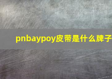 pnbaypoy皮带是什么牌子