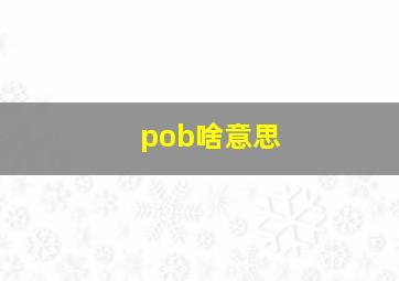 pob啥意思