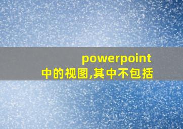 powerpoint中的视图,其中不包括