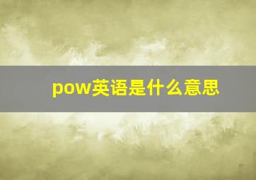 pow英语是什么意思