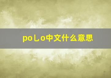 po乚o中文什么意思