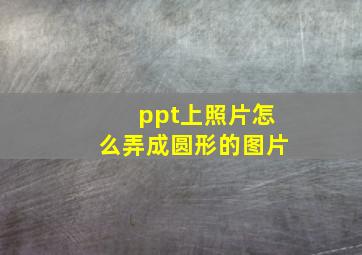 ppt上照片怎么弄成圆形的图片