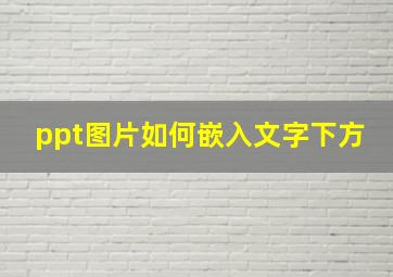 ppt图片如何嵌入文字下方