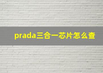 prada三合一芯片怎么查