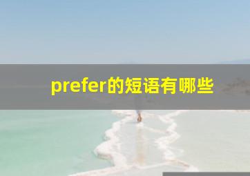 prefer的短语有哪些