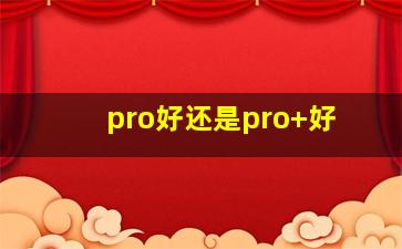 pro好还是pro+好