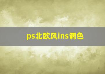 ps北欧风ins调色