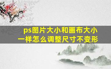 ps图片大小和画布大小一样怎么调整尺寸不变形