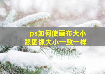 ps如何使画布大小跟图像大小一致一样