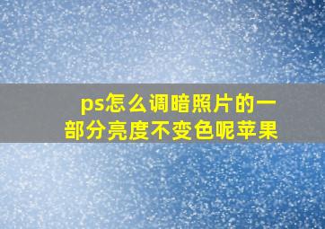 ps怎么调暗照片的一部分亮度不变色呢苹果