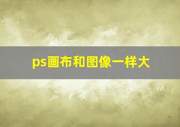 ps画布和图像一样大