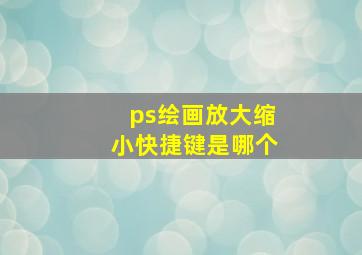 ps绘画放大缩小快捷键是哪个