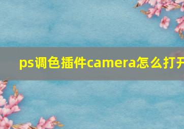 ps调色插件camera怎么打开