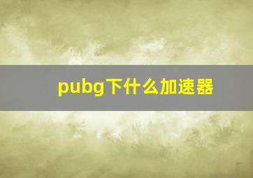 pubg下什么加速器