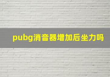 pubg消音器增加后坐力吗