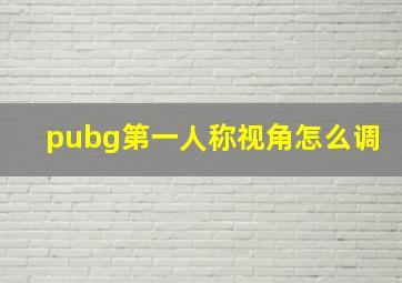 pubg第一人称视角怎么调