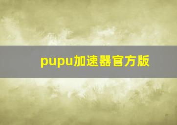 pupu加速器官方版