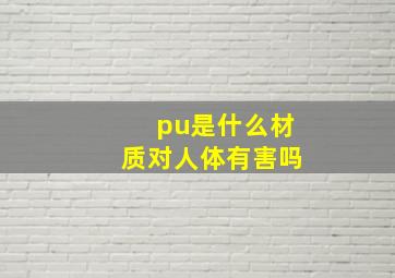 pu是什么材质对人体有害吗