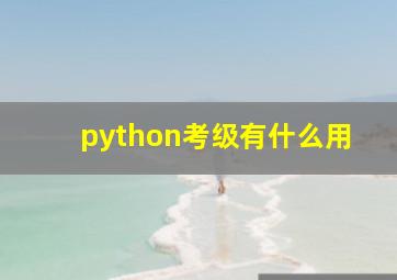 python考级有什么用