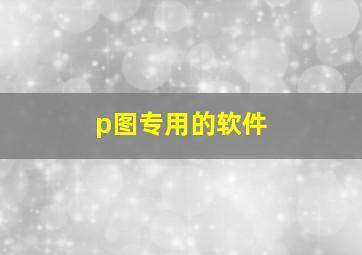 p图专用的软件