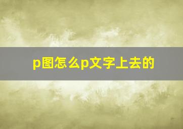 p图怎么p文字上去的