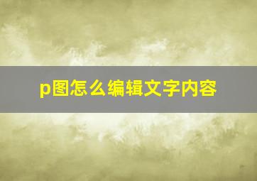 p图怎么编辑文字内容