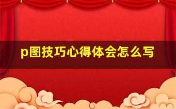 p图技巧心得体会怎么写